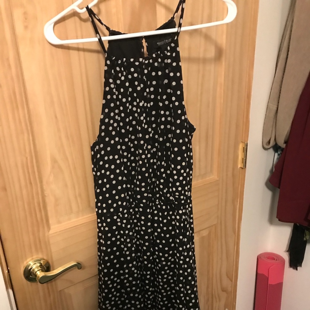 Black with white polka dot dress